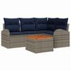 vidaXL Garden Sofa Set with Cushion 5 pcs Grey Poly Rattan