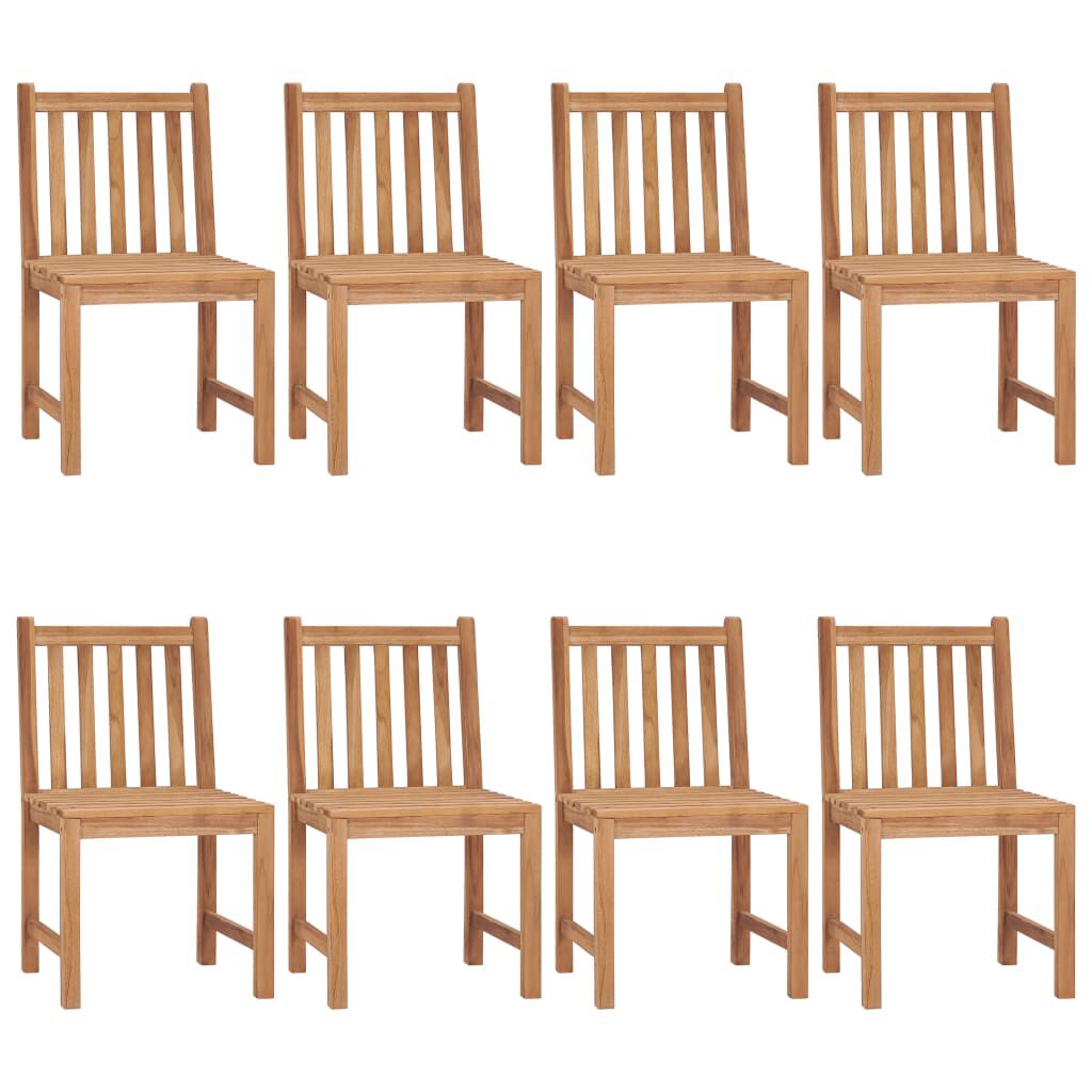 vidaXL Garden Chairs 8 pcs with Cushions Solid Teak Wood