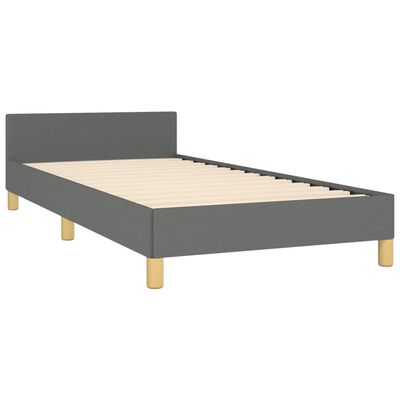 vidaXL Bed Frame without Mattress Dark Grey Twin Fabric