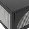 vidaXL TV Cabinet Black 105x35x50 cm Glass and Steel