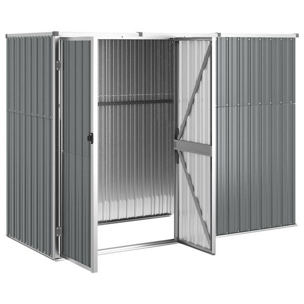 vidaXL Garden Tool Shed Grey 225x89x161 cm Galvanised Steel