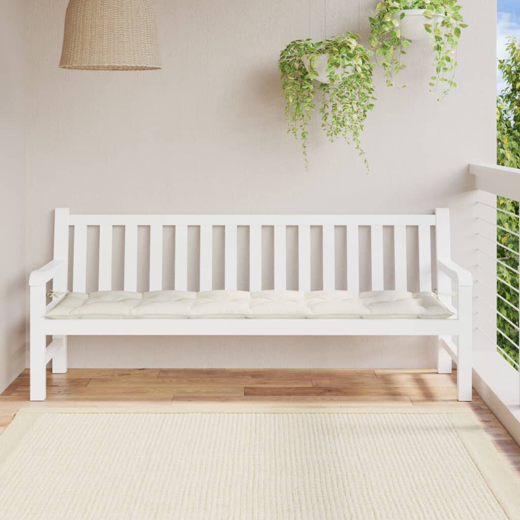 vidaXL Garden Bench Cushion Melange Cream 200x50x7 cm Fabric