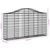 vidaXL Arched Gabion Baskets 4 pcs 200x30x100/120 cm Galvanised Iron