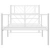 vidaXL Metal Bed Frame without Mattress with Footboard White 100x200cm