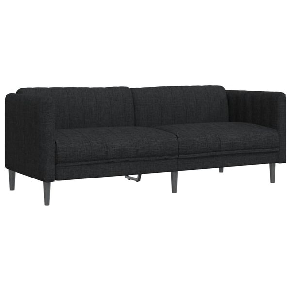 vidaXL Sofa 3-Seater Black Fabric