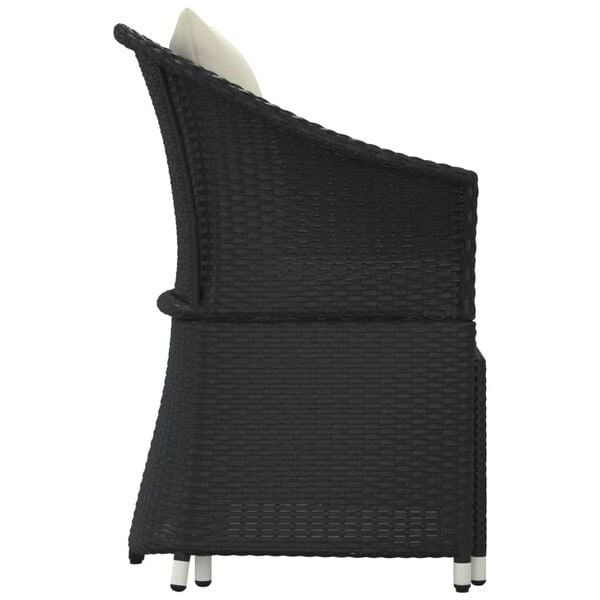 vidaXL 2 Piece Garden Lounge Set with Cushions Black Poly Rattan
