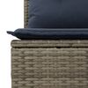 vidaXL Reclining Garden Bench with Cushions Grey Poly Rattan