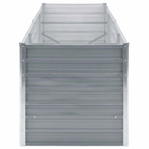 vidaXL Garden Raised Bed Galvanised Steel 240x80x77 cm Grey
