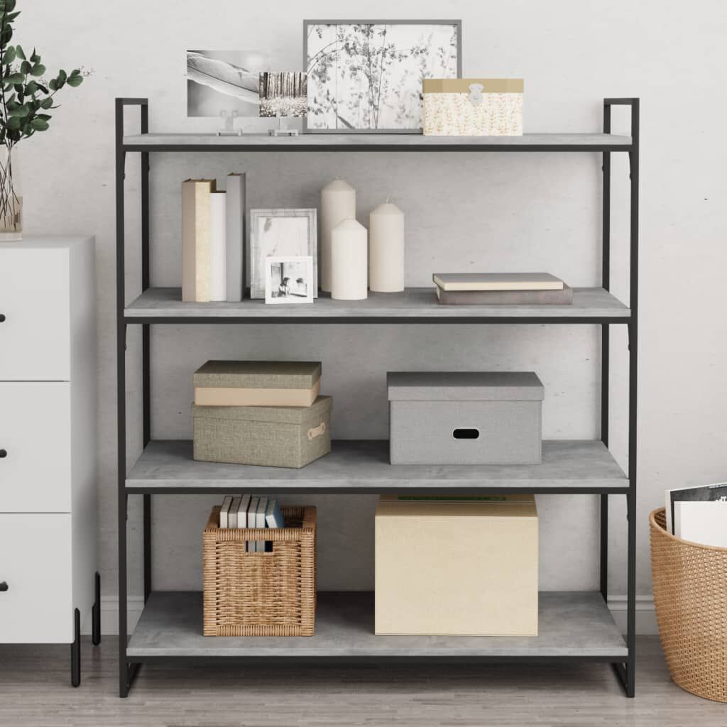 vidaXL Bookshelf Boards 4 pcs Concrete Grey 100x40x1.5 cm Engineered Wood