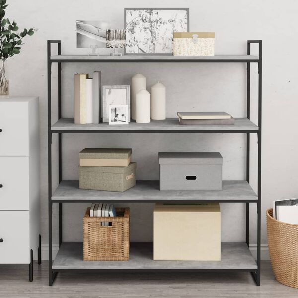 vidaXL Bookshelf Boards 4 pcs Concrete Grey 100x40x1.5 cm Engineered Wood