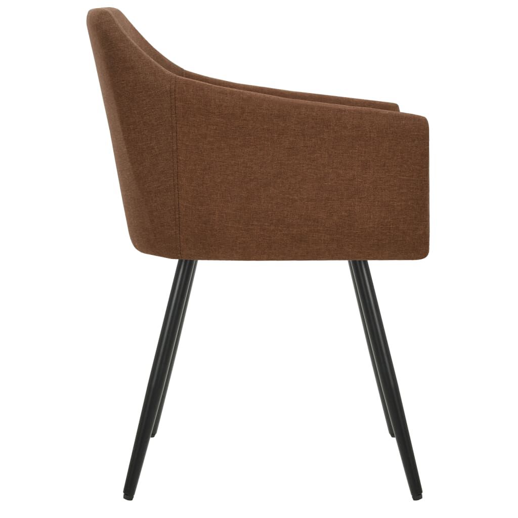 vidaXL Dining Chairs 2 pcs Brown Fabric