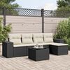vidaXL 6 Piece Garden Sofa Set with Cushions Black Poly Rattan