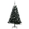 vidaXL Artificial Hinged Christmas Tree 300 LEDs & Ball Set 180 cm