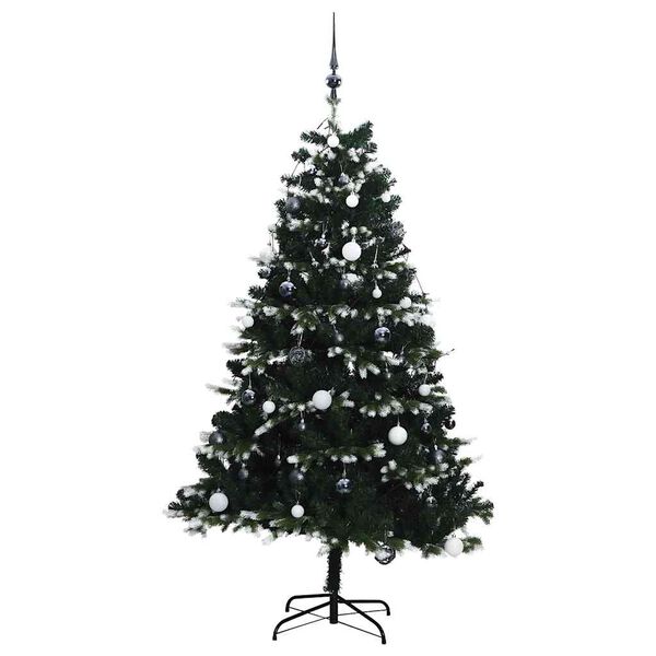 vidaXL Artificial Hinged Christmas Tree 300 LEDs & Ball Set 180 cm