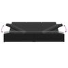 vidaXL Convertible Sun Bed with Cushions Poly Rattan Black