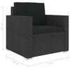 vidaXL 8 Piece Garden Lounge Set with Cushions Poly Rattan Black