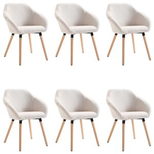 vidaXL Dining Chairs 6 pcs Cream Fabric