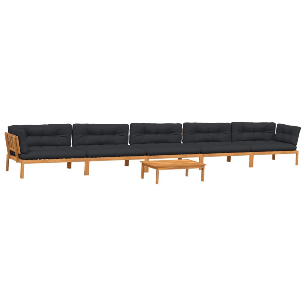 vidaXL 6 Piece Garden Pallet Sofa Set with Cushions Solid Wood Acacia