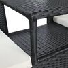 vidaXL 2-Seater Garden Sofa with Tea Table Poly Rattan Black
