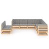 vidaXL 9 Piece Garden Lounge Set with Cushions Solid Pinewood