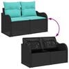 vidaXL Garden Sofa Set 7 pcs Black and turquoise Poly rattan