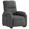 vidaXL Electric Stand up Massage Recliner Chair Dark Grey Microfibre Fabric