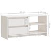 vidaXL TV Cabinet White 80x31x39 cm Solid Pinewood