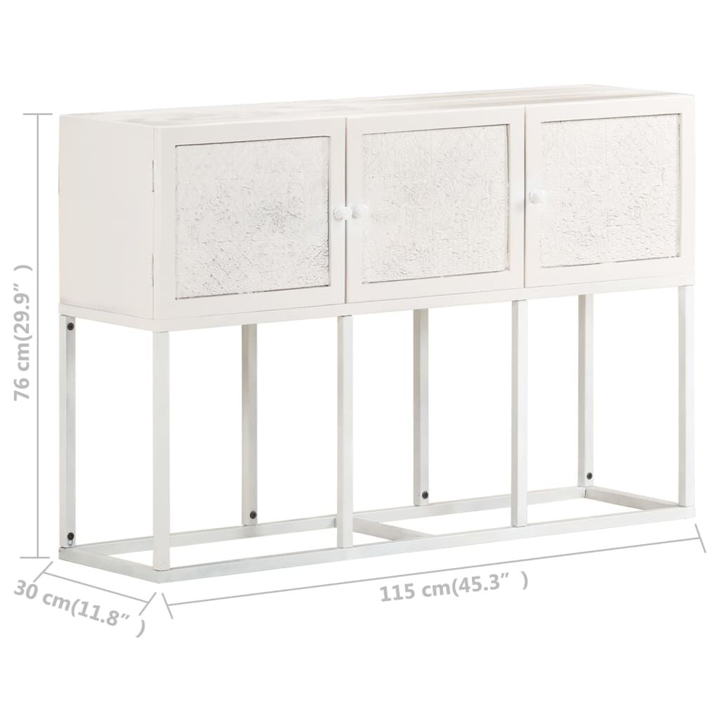 vidaXL Sideboard 115x30x76 cm Solid Mango Wood