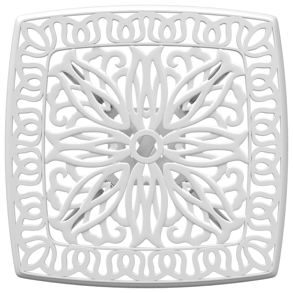 vidaXL Garden Table White 53x53x53 cm Cast Aluminium