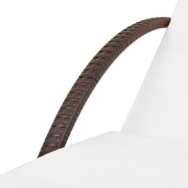 vidaXL Sun Loungers 2 pcs with Table Poly Rattan Brown