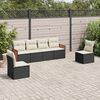 vidaXL 6 Piece Garden Sofa Set with Cushions Black Poly Rattan