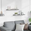 vidaXL Picture Frame Ledge Shelves 2 pcs Grey 60x9x3 cm MDF