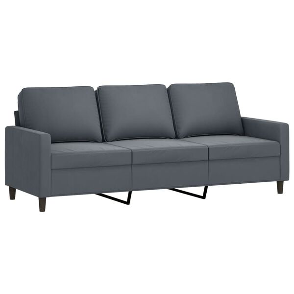 vidaXL 3-Seater Sofa Dark Grey 180 cm Velvet