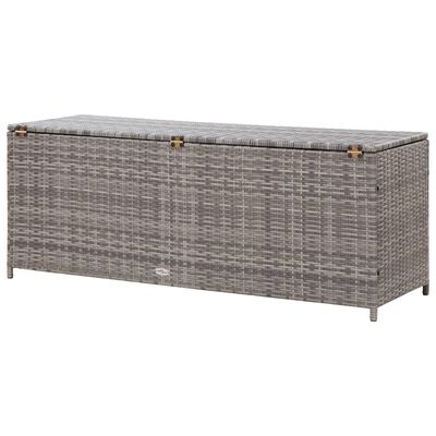 vidaXL Garden Storage Box Grey 120x50x60 cm Poly Rattan