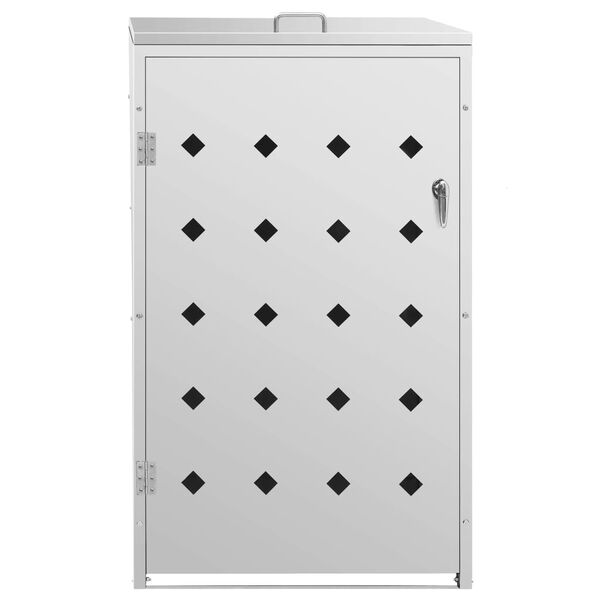 vidaXL Single Wheelie Bin Shed 240 L Stainless Steel