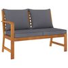 vidaXL 5 Piece Garden Lounge Set with Cushion Solid Acacia Wood