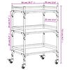 vidaXL Kitchen Trolley Smoked Oak 50x35x75.5 cm Engineered Wood
