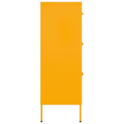 vidaXL Drawer Cabinet Mustard Yellow 80x35x101.5 cm Steel