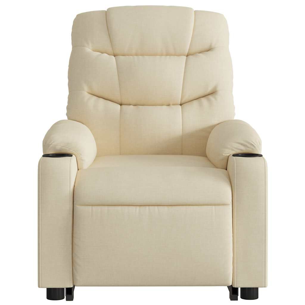 vidaXL Stand up Massage Recliner Chair Cream Fabric
