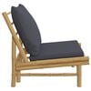 vidaXL Garden Chairs 2 pcs with Dark Grey Cushions Bamboo
