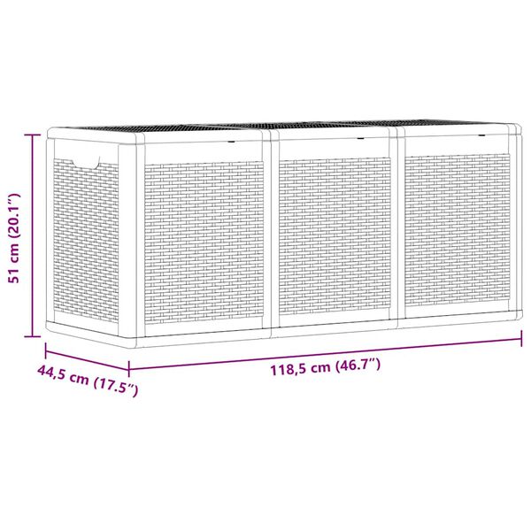 vidaXL Garden Storage Box 270L Black PP Rattan