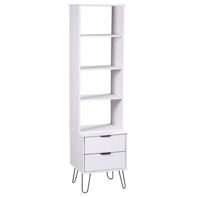 vidaXL Book Cabinet New York White Solid Pine Wood