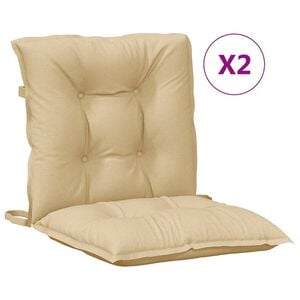 vidaXL Lowback Chair Cushions 2 pcs Melange Beige 100x50x7 cm Fabric