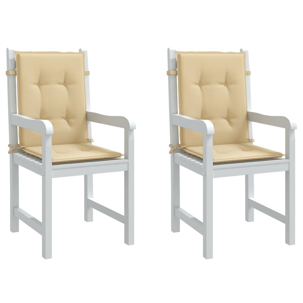 vidaXL Lowback Chair Cushions 2 pcs Melange Beige 100x50x4 cm Fabric