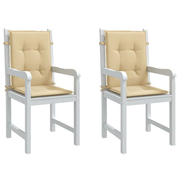 vidaXL Lowback Chair Cushions 2 pcs Melange Beige 100x50x4 cm Fabric