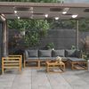 vidaXL 7 Piece Garden Lounge Set with Cushion Solid Acacia Wood