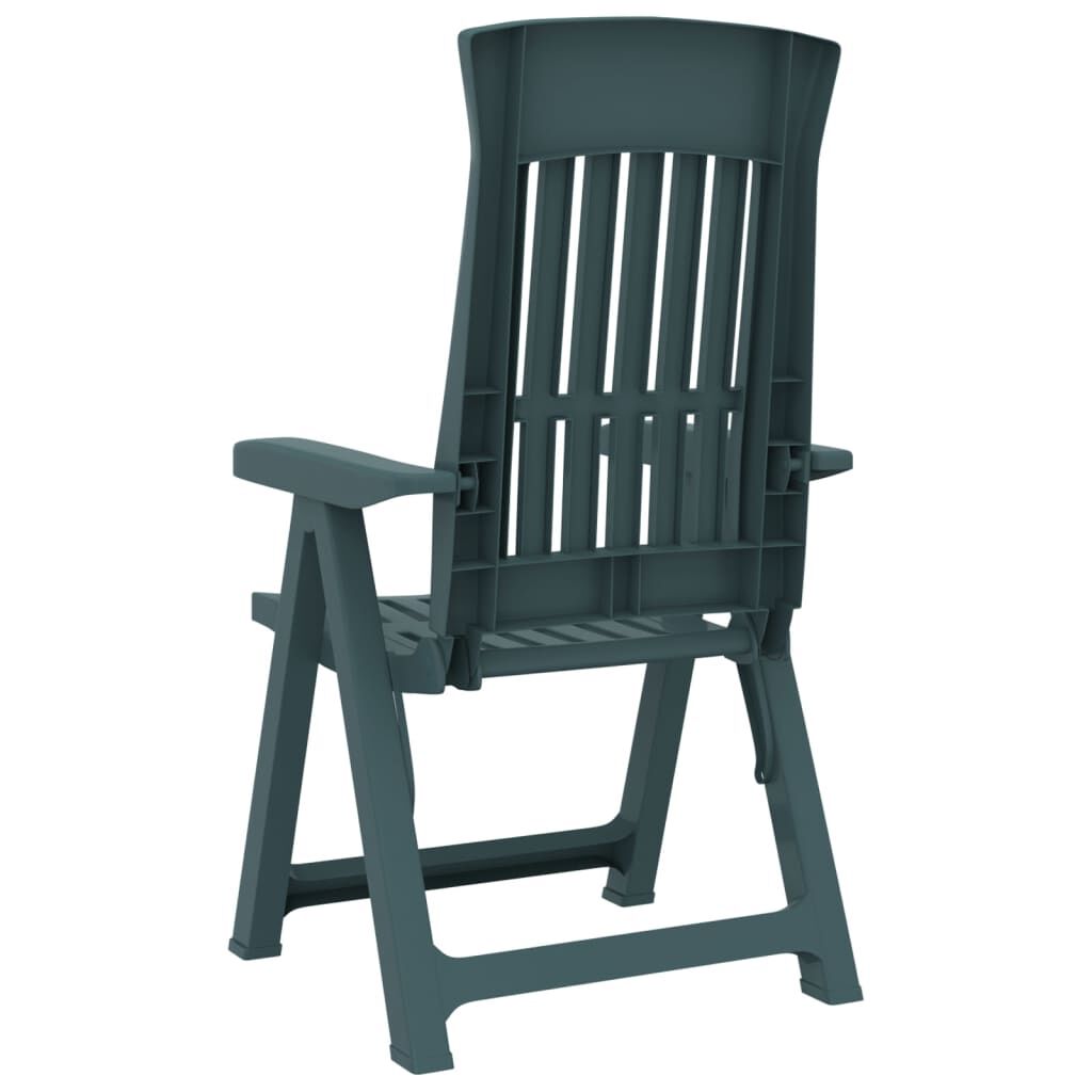 vidaXL Garden Reclining Chairs 2 pcs Green PP