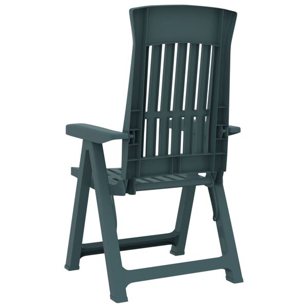 vidaXL Garden Reclining Chairs 2 pcs Green PP