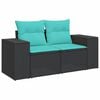 vidaXL 10 Piece Garden Sofa Set with Cushions Black Poly Rattan