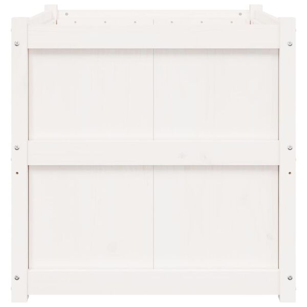 vidaXL Garden Planter White 70x70x70 cm Solid Wood Pine